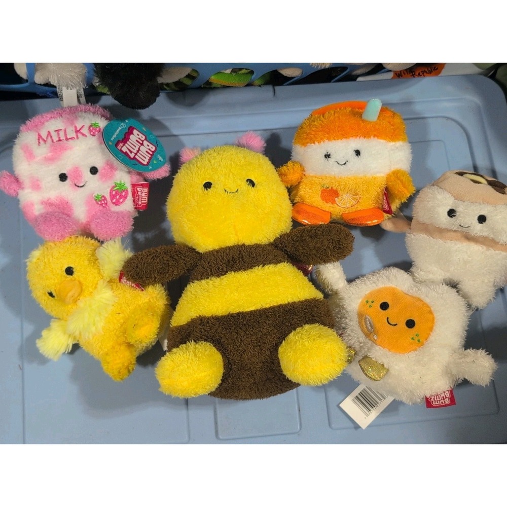 Bum Bumz Breakfast Bumz Bundle Lot 6 Stuffed Plush Soft Toy Various Sizes Bee